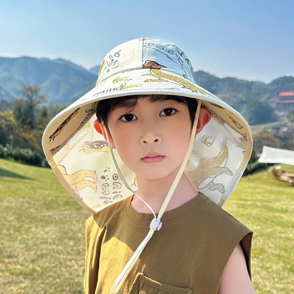 

Anti-UV Fisherman Hat Wide Brim Bucket Hat New Beach Hat Boys Girls 4