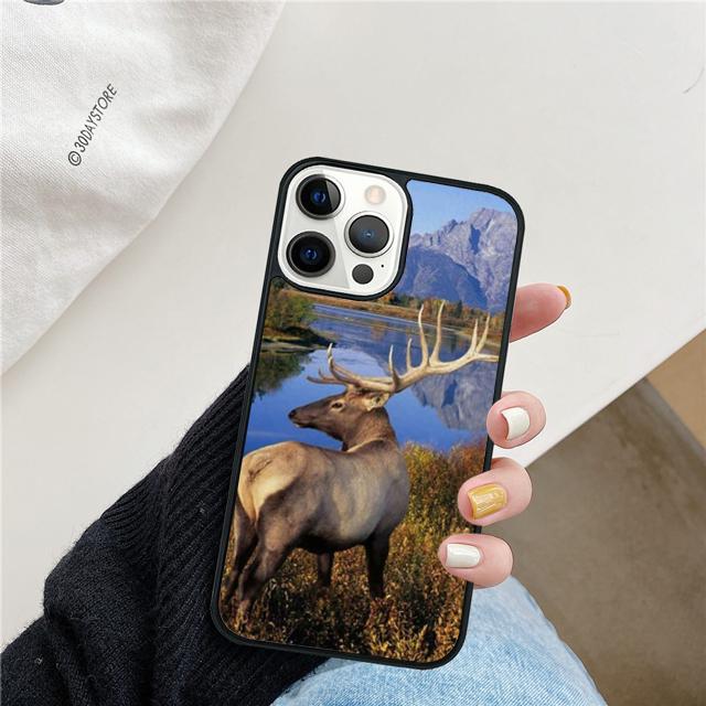 Beautiful Nature Wild Reindeer Moose Stag Phone Case Cover For iPhone 17 Air 15 16 14 13 12 Pro Max 11 Pro Max Plus