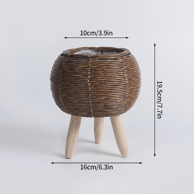 

Imitation Rattan Flowerpot Nordic Flower Shelf Creative Flower Pots Storage Woven Plant Stand Storage Basket Home Garden Decor