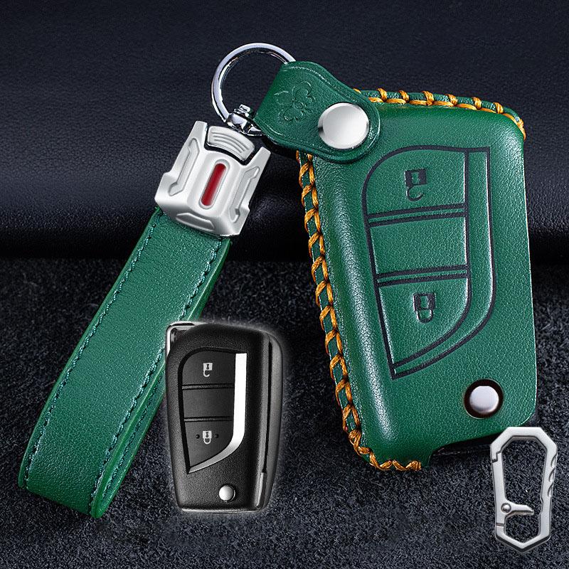 Leather Shell Key Fob Case Cover For Toyota Auris Corolla Reiz Avensis Verso Yaris Aygo Rav4 Scion TC IM 2015 2016 Keychain Bag