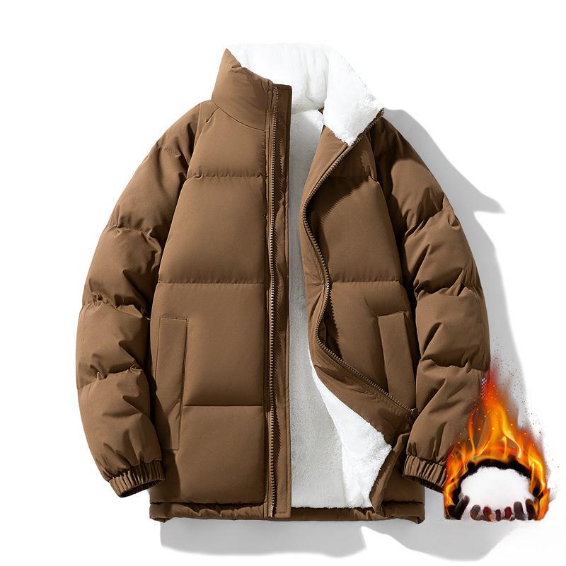 Winter Windproof Thickened Stand-up Collar Contrasting Color Cotton-padded Clothes Men's Winter Windproof Thickened Cotton-padded Jacket Bread Jacket