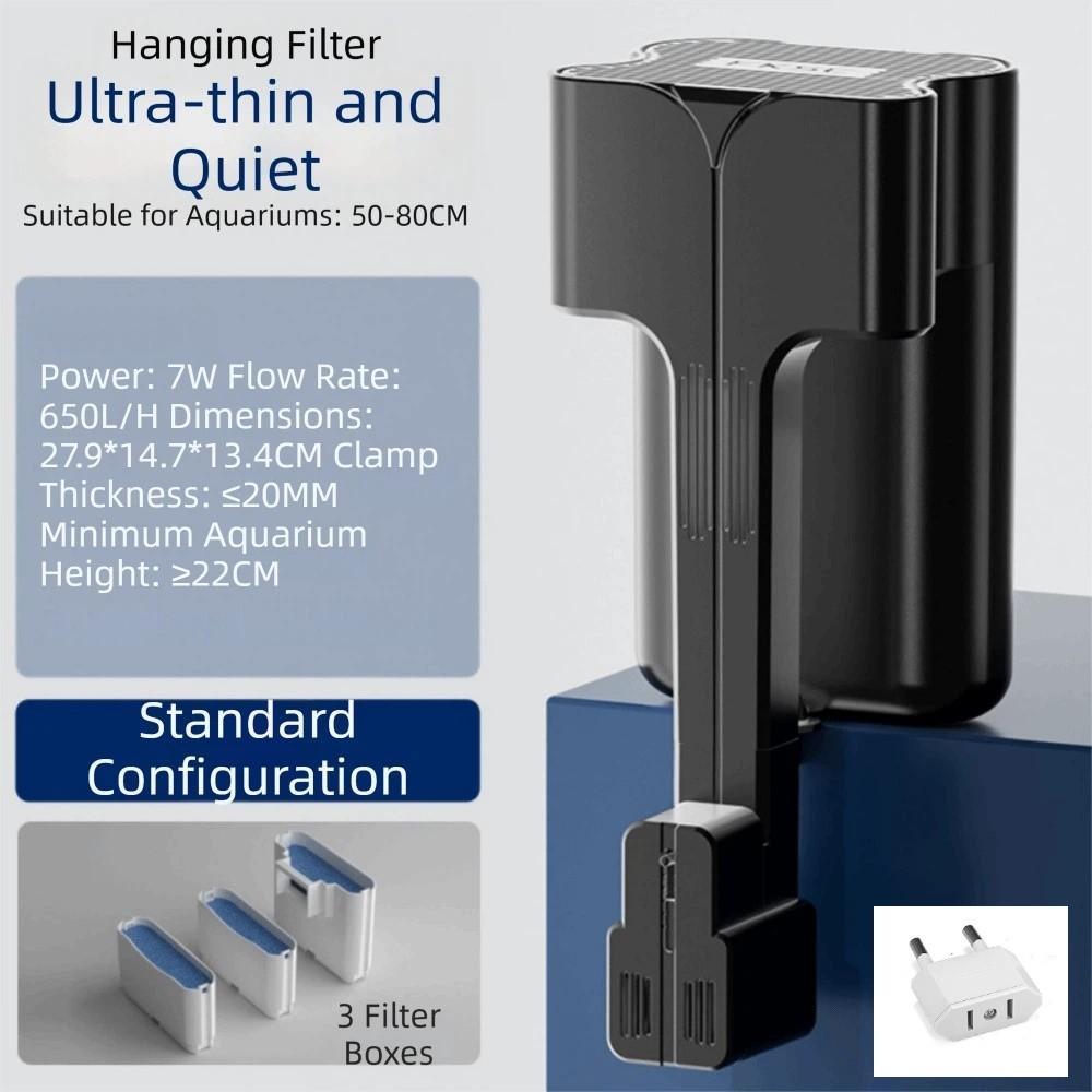 Oxygenation Fish Tank Filter 3-in-1 Aquarium Filter Silent Wall-Mounted Filter Pet Supplies