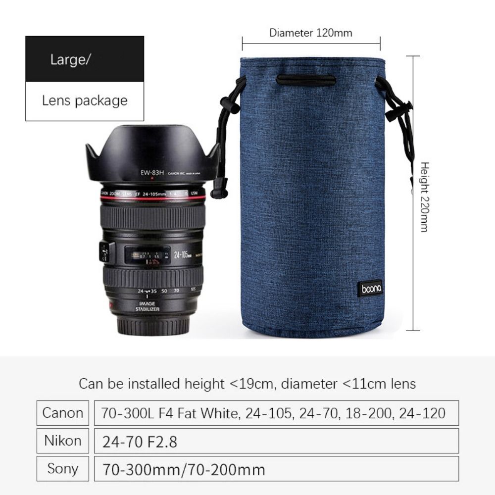 Adjustable Strap Camera Storage Bag Dustproof Velvet Lining DSLR Drawstring Bag Inner Bag Waterproof Lens Protective Case