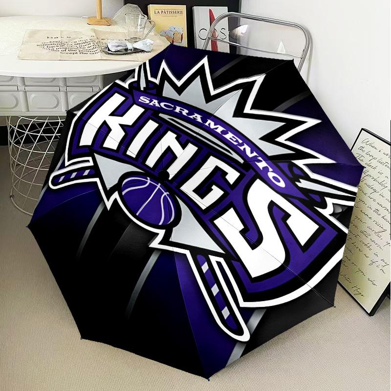 Sacramento Basketball Logo Umbrella Folding umbrella, automatic umbrella 8-Frame for Travel, camping Use Gift for Halloween Christmas