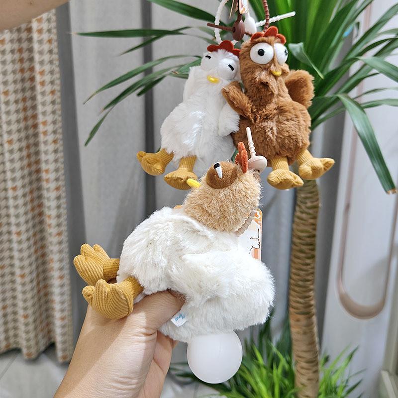 Egg-Laying Chicken Plush Toy Pendant Squeaking Plush Pendant School Bag Backpack Pendant