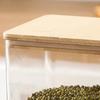Large Square Flour Sugar Storage Container Airtight Plastic Food Jar with Wooden Lid for Flour Sugar Cookies Rice Coffee Beans Kitchen Pantry