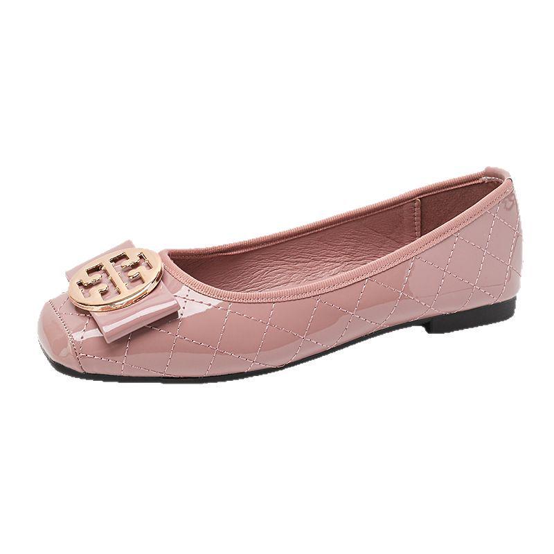 Women's Summer 2024 Slip-On Square Toe Shoes, Soft Sole Leather, Comfortable & Stylish, Available in Large Sizes