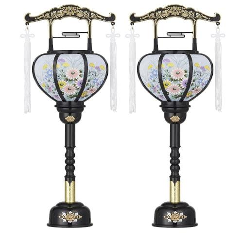Pair of Rotating Bon Lanterns from Buddhist Altar Shop Takita Shoten, Size 1 "Heian" (6611) Height 37cm X Width 14cm Standing Lanterns with Certif
