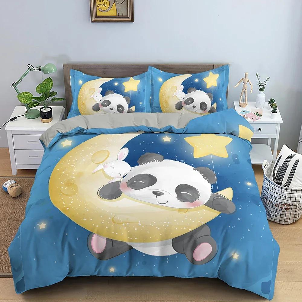 Cartoon Animal Duvet Cover Set Kids Lion Hippo Giraffe Pattern Bedding Set Polyester Single Twin Queen King Size Comforter Cover
