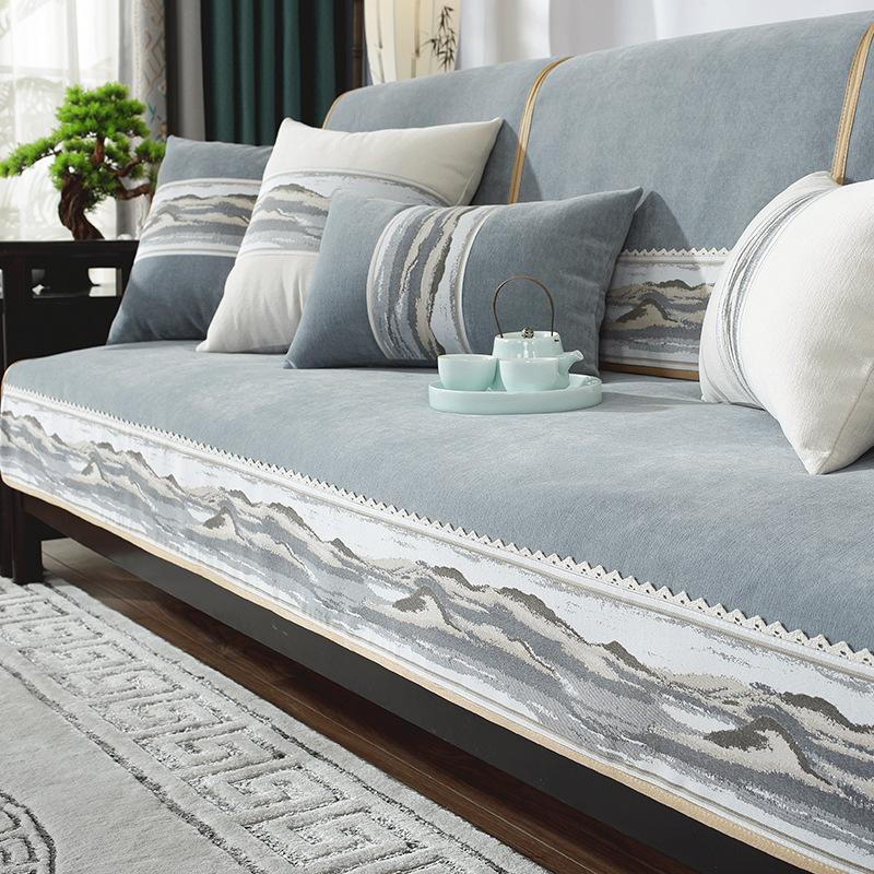 

New Chinese Sofa Cushion Mahogany Solid Wood Light Luxury High Sense Non-Slip Universal In All Seasons New Cover Towel Cover Cloth 70*70cm