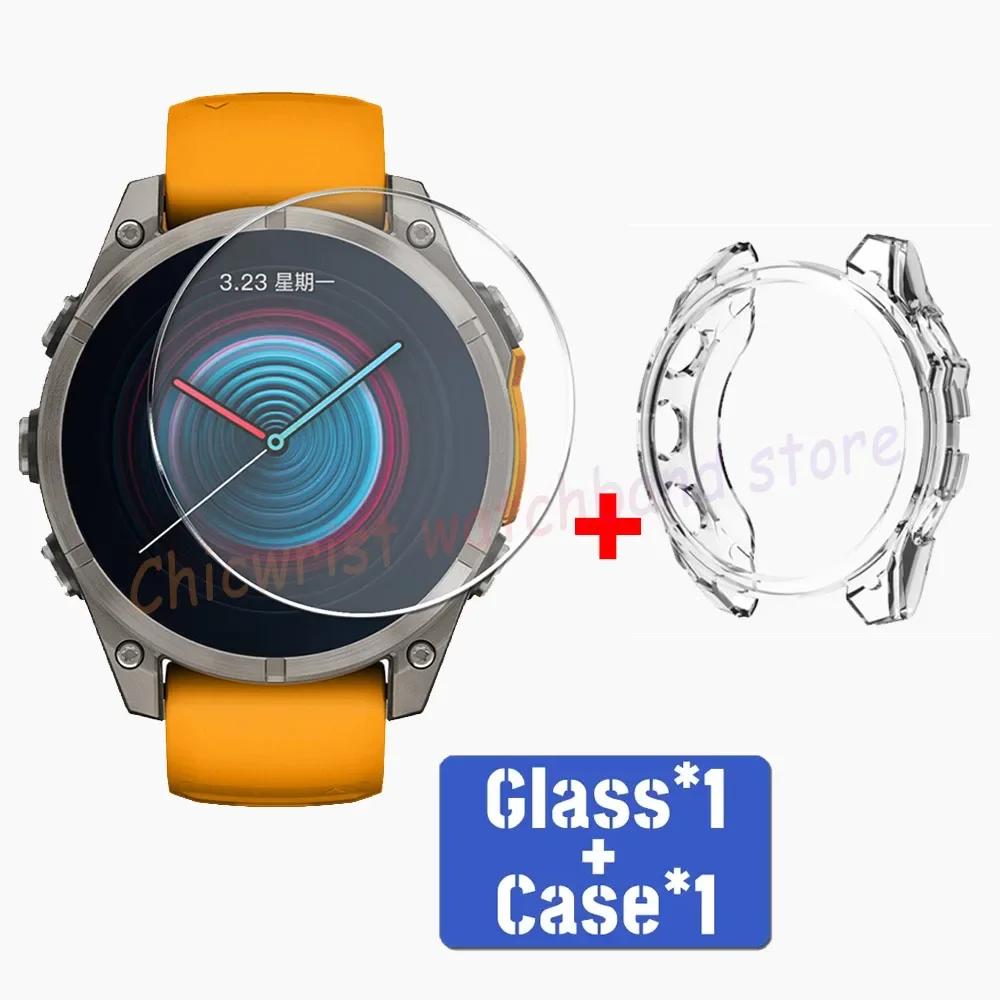 TPU Case+Tempered Glass For Garmin Fenix 8 51mm 43mm 47mm Screen Protector Silicone Anti-scratch Bumper for Fenix 8 Accessories