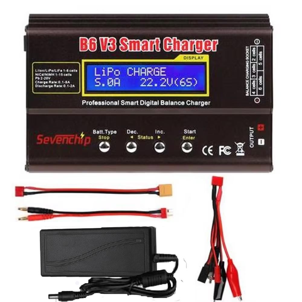 IMAX B6 V3 80W 6A Akkuladegerät LiHv Lipo NiMh Li-ion Ni-Cd Digitales RC-Ladegerät Lipro Balanceladegerät Entlader 15V 6A Adapter