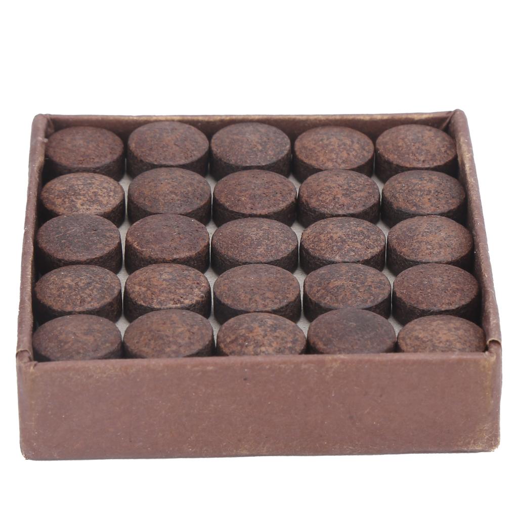 50pcs/box 11mm Cue Tips Kit Snooker Red Leather Cue Stick Tips for Pool Eight Ball