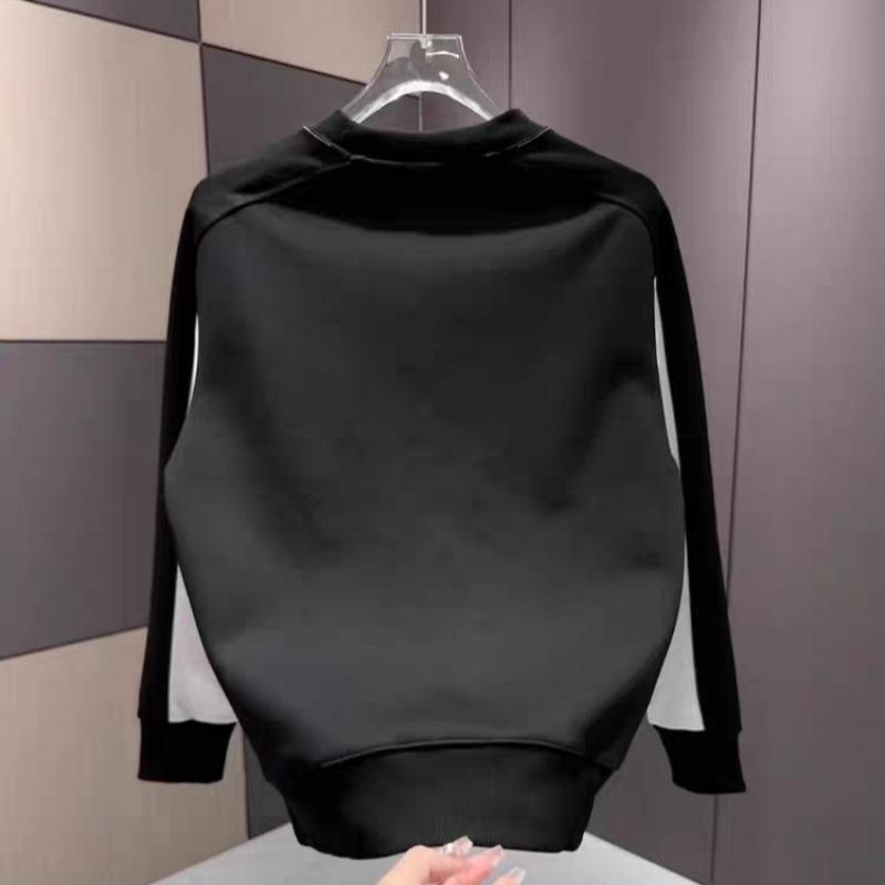 Trendy Slim-fit Men s Long-sleeve Spliced Letter Embroidery Hoodie - Autumn Casual XXL чёрный