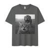 Humor Cat High Quality Print Shortsleeved Tshirts Unisexs Cozy Pop Oversized Tshirts Summer Casual Y2K Tops Hot Sale Streetwear