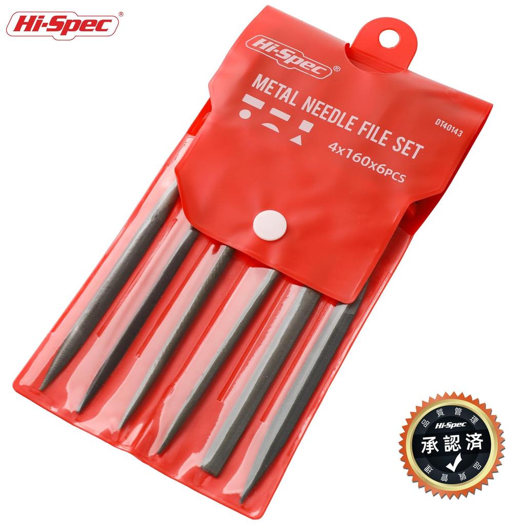 Metal Needle Hand File Set Tool Kit with and Triangular Sanding Files for Iron and Large Steel File Hi-Spec 6-Piece Flat, Half-Round, Round,