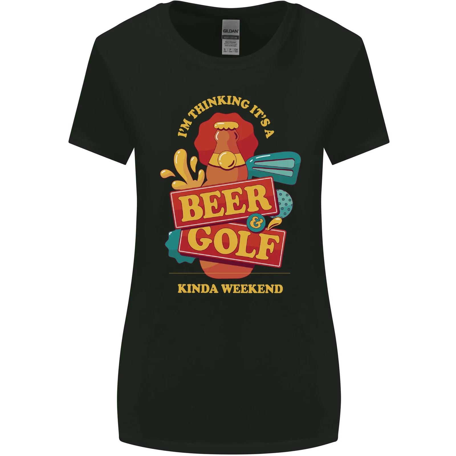 Beer and Golf Kinda Weekend Funny Golfer Womens Wider Cut T-Shirt 4XL