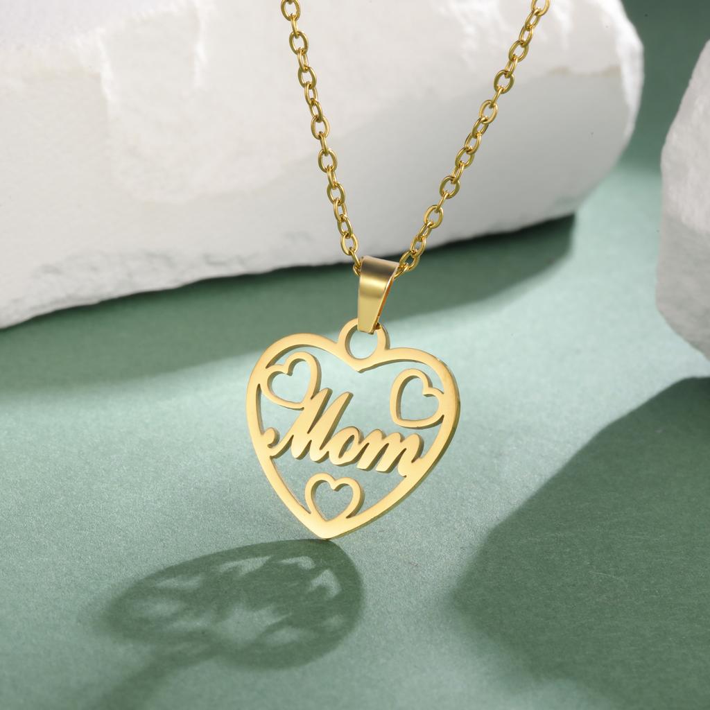NANA MOM HOPE LOVE DREAM Pendant Stainless Steel Necklace Men and Women Fashion Valentine's Day Gift Jewelry Gift