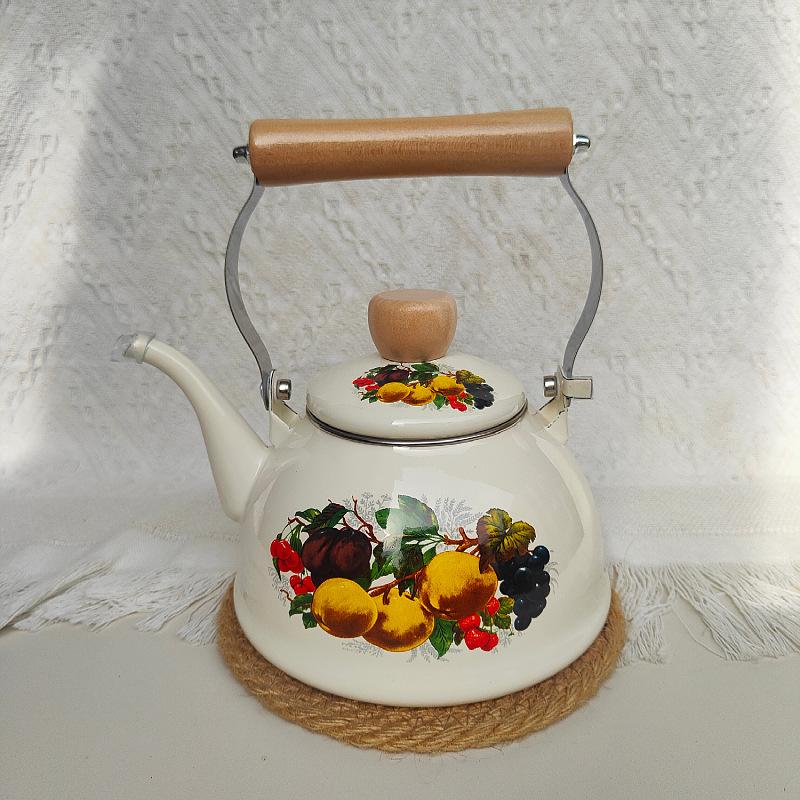 Enamel Kettle Household Coffee Pot Food Grade Milk Tea Pot Boiled Scented Tea Boiled Medicine Induction Cooker