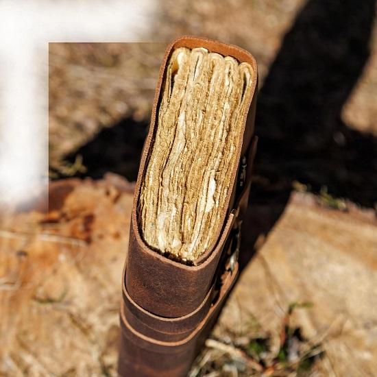 Leather Diary Writing Notebook Unique Handmade Embossed Travel Diary Deckle Edge Paper Diary