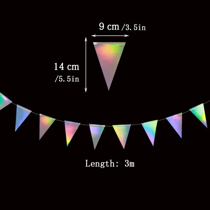 Girls Boys Baby Shower Laser Silver Star Paper Garland Banner Christmas Wedding Birthday Theme Holiday Party Hanging Decoration