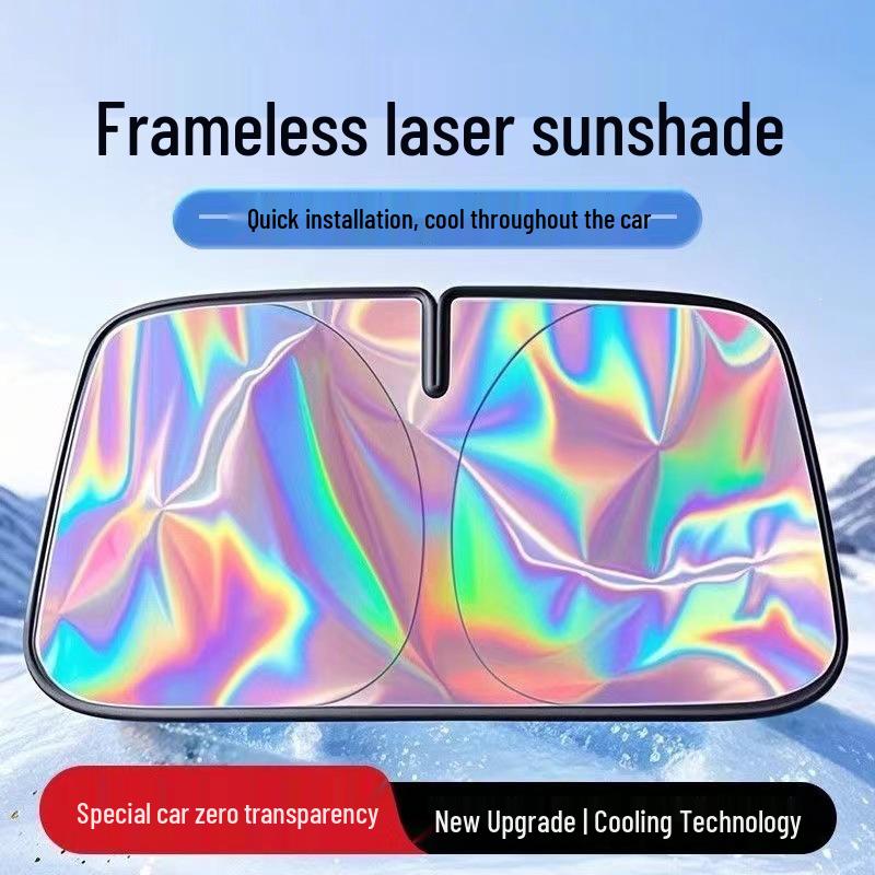 Thickened Laser Car Sunshade: Heat Insulation & Sun Protection Visor Curtain