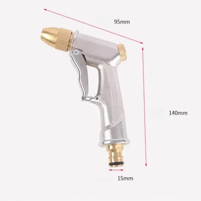 Metal Water Gun Electroplating Lengthened High Pressure Household Car Wash Nozzle Garden Irrigation Water Gun Pressure Washer