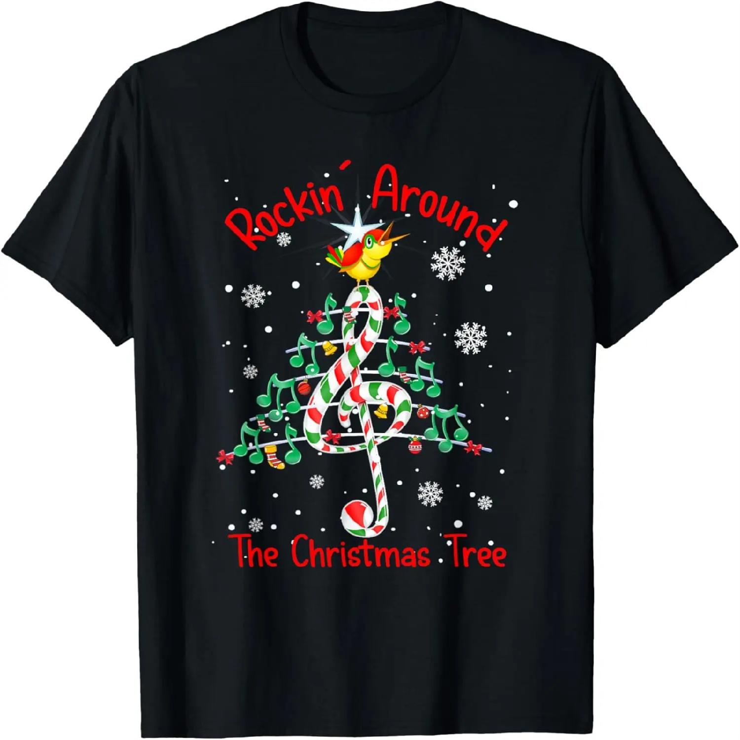 Rockin  Around The Christmas Tree Music Note Music Teacher T-Shirt XXXXXL разноцветный