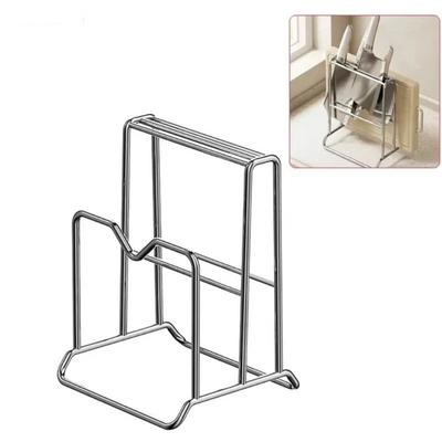 Durable Multilayer Cutting Board Rack Metal Stable Cutting Board Rack Shelf Space Saving Pots Pan Lids Rack Kitchen Supplies