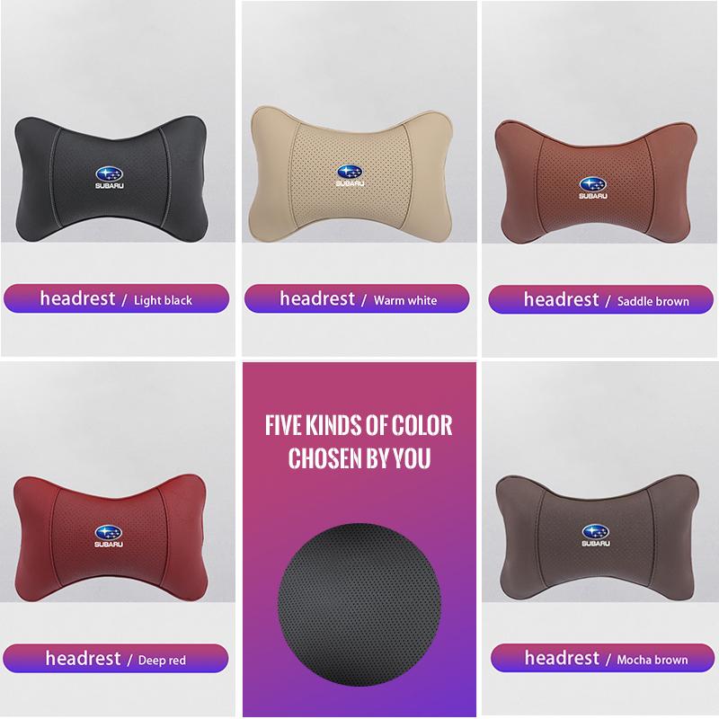 1Pcs Car Seat Headrest Auto Logo Neck Pillow For Subaru STI Forester Impreza Legacy Outback XV BRZ WRX Tribeca vsd8