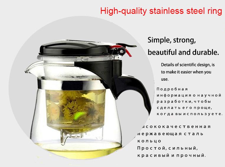 Hoge kwaliteit hittebestendige glazen theepot Chinees theeservies kung fu theeservies Puer ketel koffie glazen pot Handige kantoortheepot