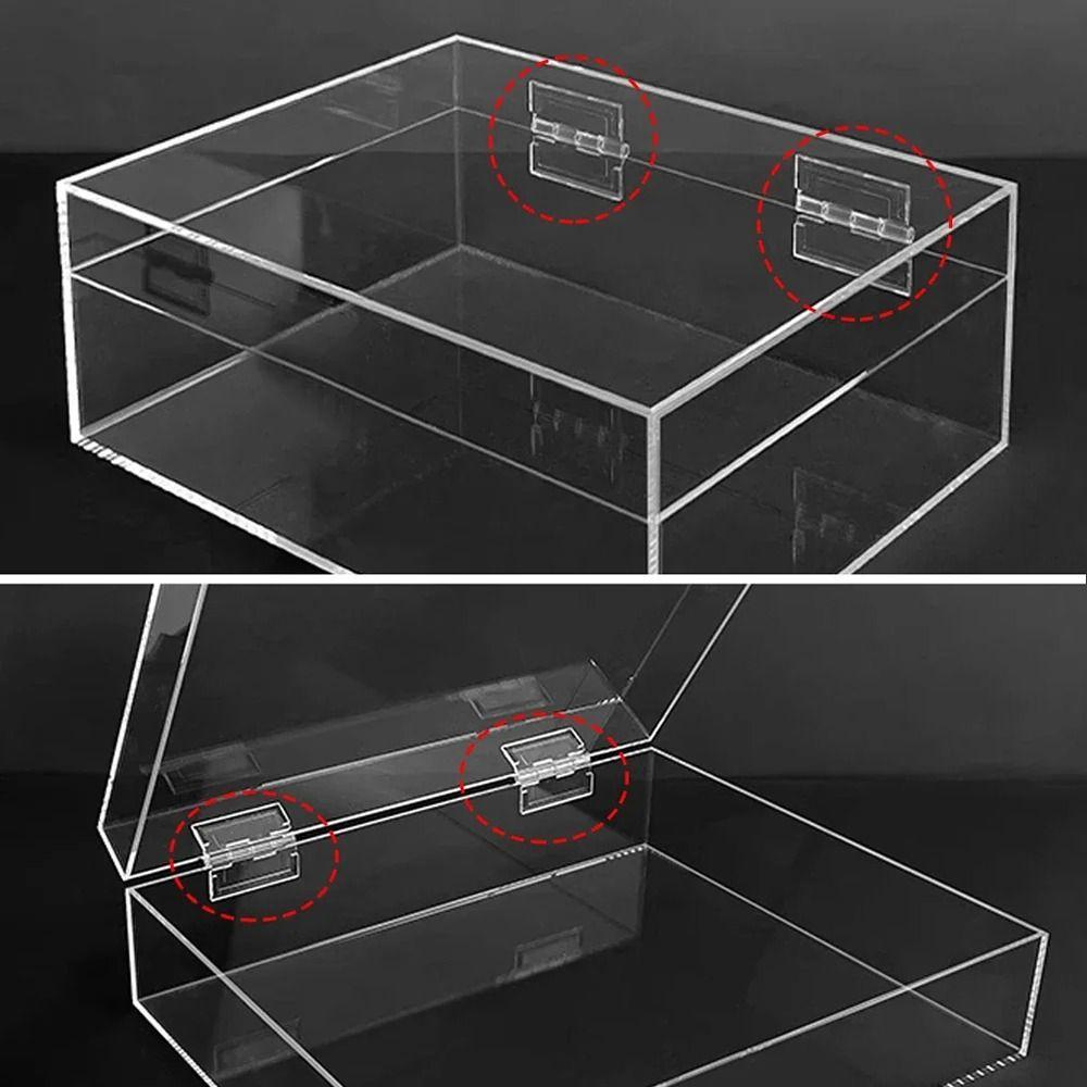 Durable Transparent Folding Hinge Clear Acrylic Door Hinges 270 Degree Foldable Furniture Hardware DIY Cabinet Door Box
