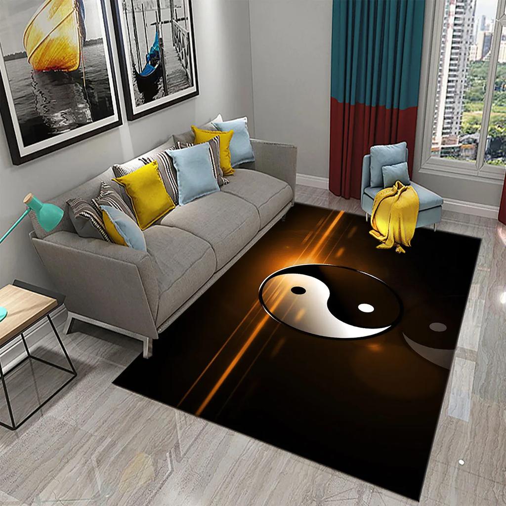 Moderner Tai Chi Bagua Teppich für Wohnzimmer Kinderzimmer Spielzimmer Heimdeko Bodenmatte E-Sports Stuhl Teppiche Badezimmer Rutschfeste Teppiche