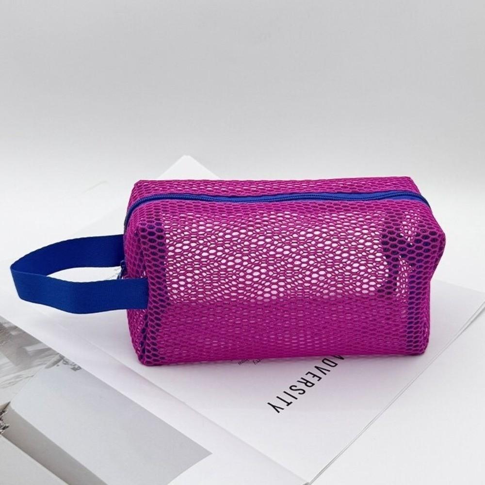 Süßigkeitenfarbe Netz Kosmetiktasche Große Kapazität Tragbar Dopamin Strand Clutch Reißverschluss Leichte Kulturtasche Urlaub