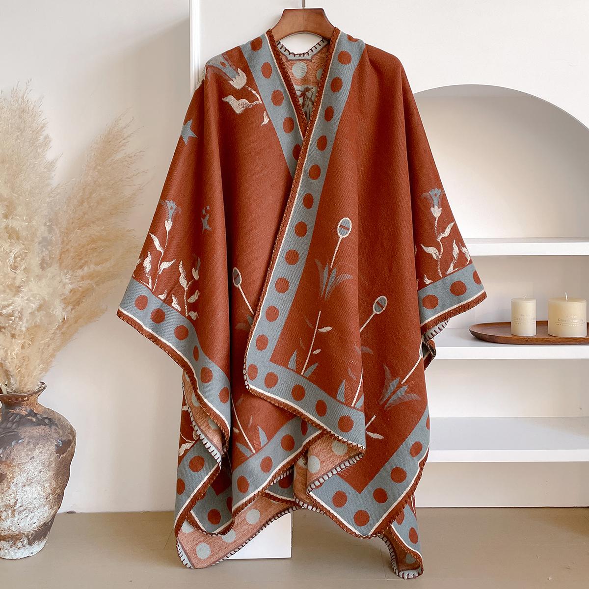 

Женский толстый жаккардовый шарф из искусственного кашемира - Теплая простая модная шаль для осени и зимы