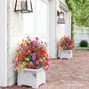 Artificial Flowers Simulated Flower Daisies with Eucalyptus Leaves, for Home Outdoor Garden Decoration Spring Summer Patio Decor