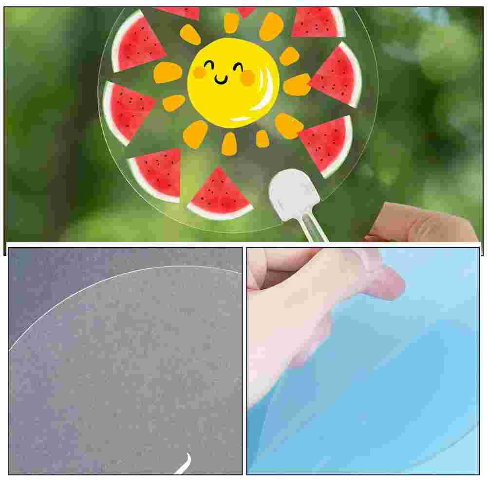 Round Hand Fan Transparent Blank Diy Fan Multi-functional Stage Performance Fan