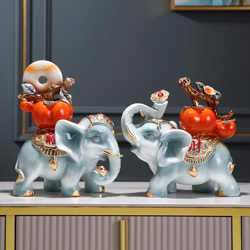 Wishful Elephant Ornaments: Bring Wealth & Fortune To Your Home Décor, Perfect for Entrance, TV Cabinet, Living Room, or Housewarming Gift