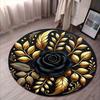 Beautiful Golden Leaves Flannel-printed Round Floor Mats Are Slip-resistant Suitable Living Room Bedroom Terrace Garden Carpets