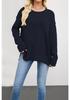 2026 European & American Women's Solid Color Knit Pullover - Autumn/Winter Loose Fit, Round Neck Sweater.