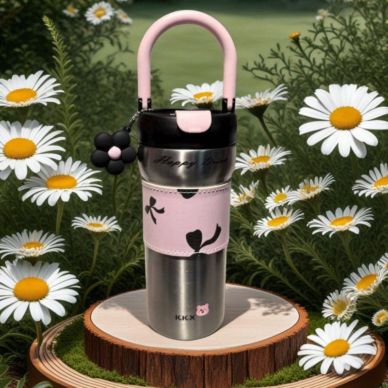 

Large-Capacity Thermos Cup for Women, Good-Looking Ice Cup, Portable Car Coffee Cup, Outdoor Sports Water Bottle, Tea Cup Bow Tie (720ml + Stainless Steel Liner)