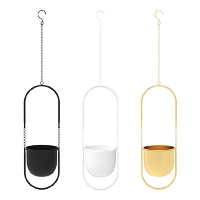 Minimalists Golden Hanging Planter With Adjustable Chain Corrosions Resistant for Home Office Decoration