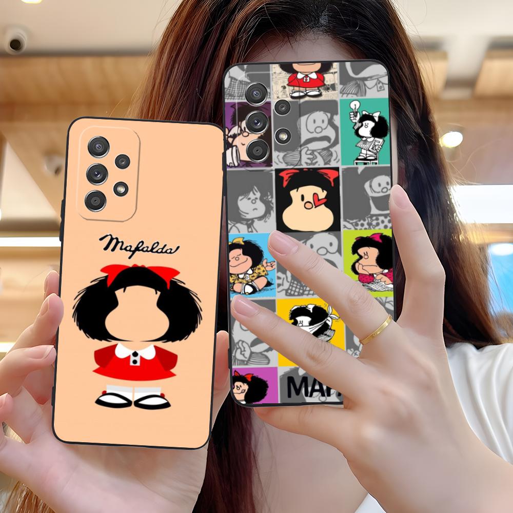 Cartoon M-Mafaldas Phone Case for Samsung Galaxy A73 72 71 70 56 55 54 53 52 36 35 34 23 16 15 5G Colour Printing Pretty Luxury