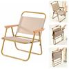 Wood Grain Camping Folding Chair Comfortable Armrest Durable Picnic Fishing Chair Sturdy Carbon Steel Kermit Chair