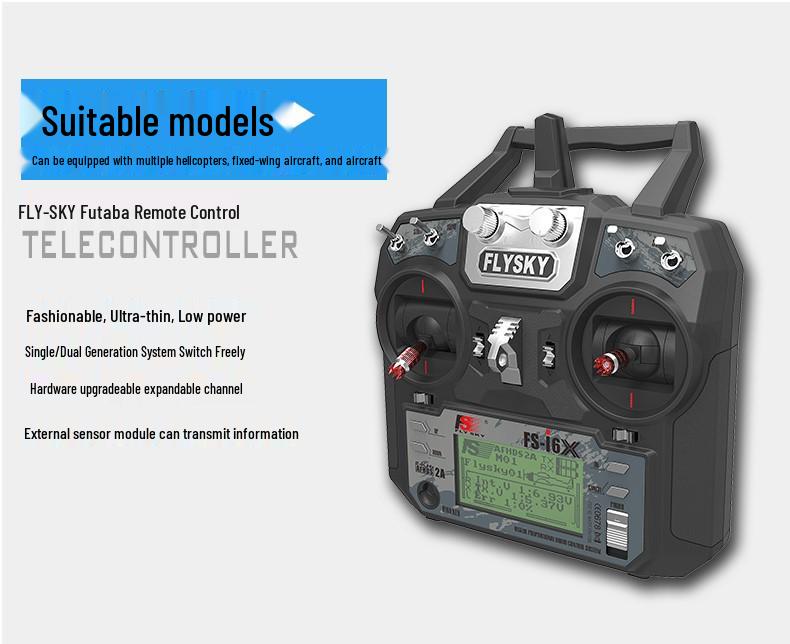 FLYSKY Fusi i6X 6-/10-Channel Transmitter for IA6B/IA10B Receivers, Racing Drone Remote Control