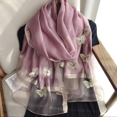 Długi szal mieszanka jedwabiu morwowego motyl na wiosnę i jesień
