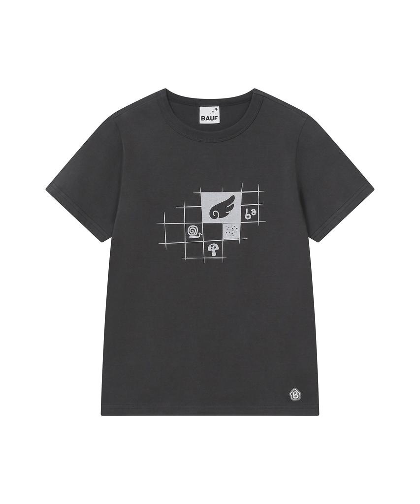 BAUF Angel Square Slim Fit T-Shirt [Charcoal]