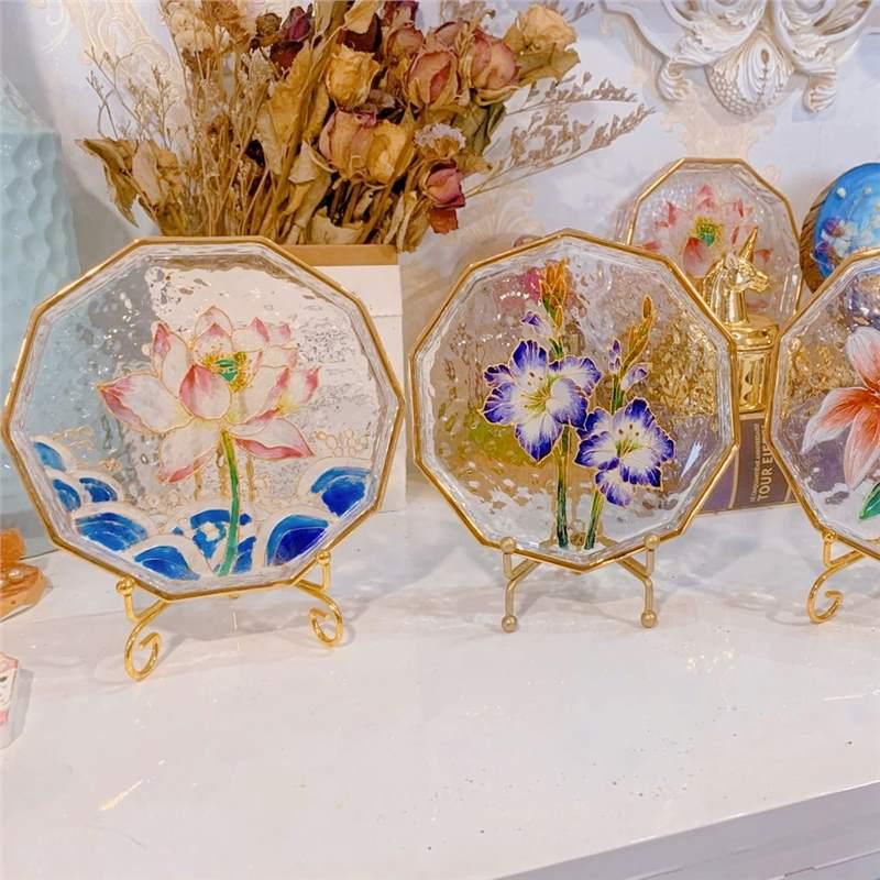 Hand-Painted Glass Plate DIY Kit: Jewelry or Fruit Plate for Mother's Day, Salon Team Building, or Handmade Activities