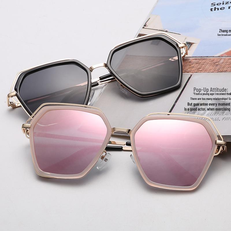 Korean Style Trendy Women's Sunglasses 2025: Irregular Polygon for Round & Long Faces