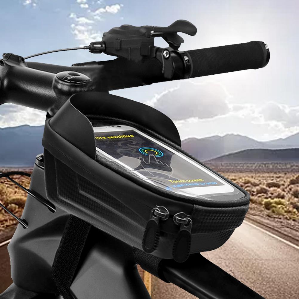 Bicycle Bag Phone Hard Case Cycling Top Front Tube Frame Bag Large Capacity Waterproof Touch Screen MTB Road Bike Bag Reflective